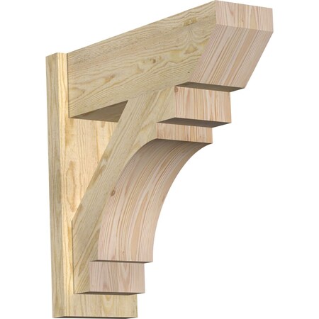Ekena Millwork Merced Slat Rough Sawn Outlooker, Douglas Fir, 8"W x 24"D x 24"H OUT08X24X24MRC06RDF